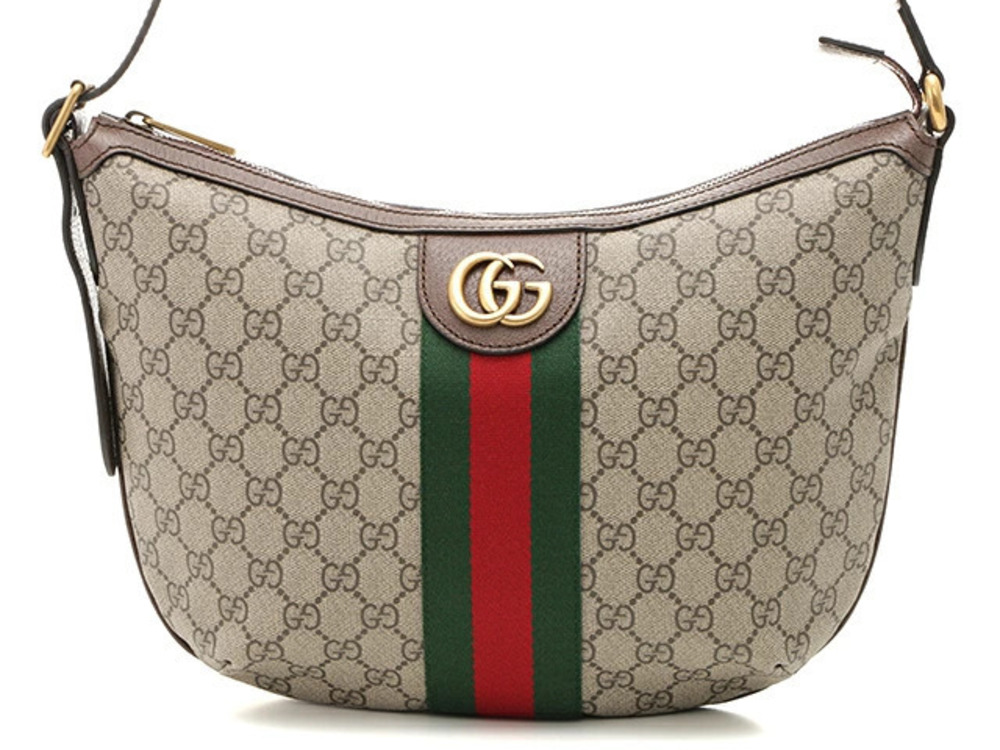 Gucci Ophidia GG Shoulder Bag Beige Cream Calfskin